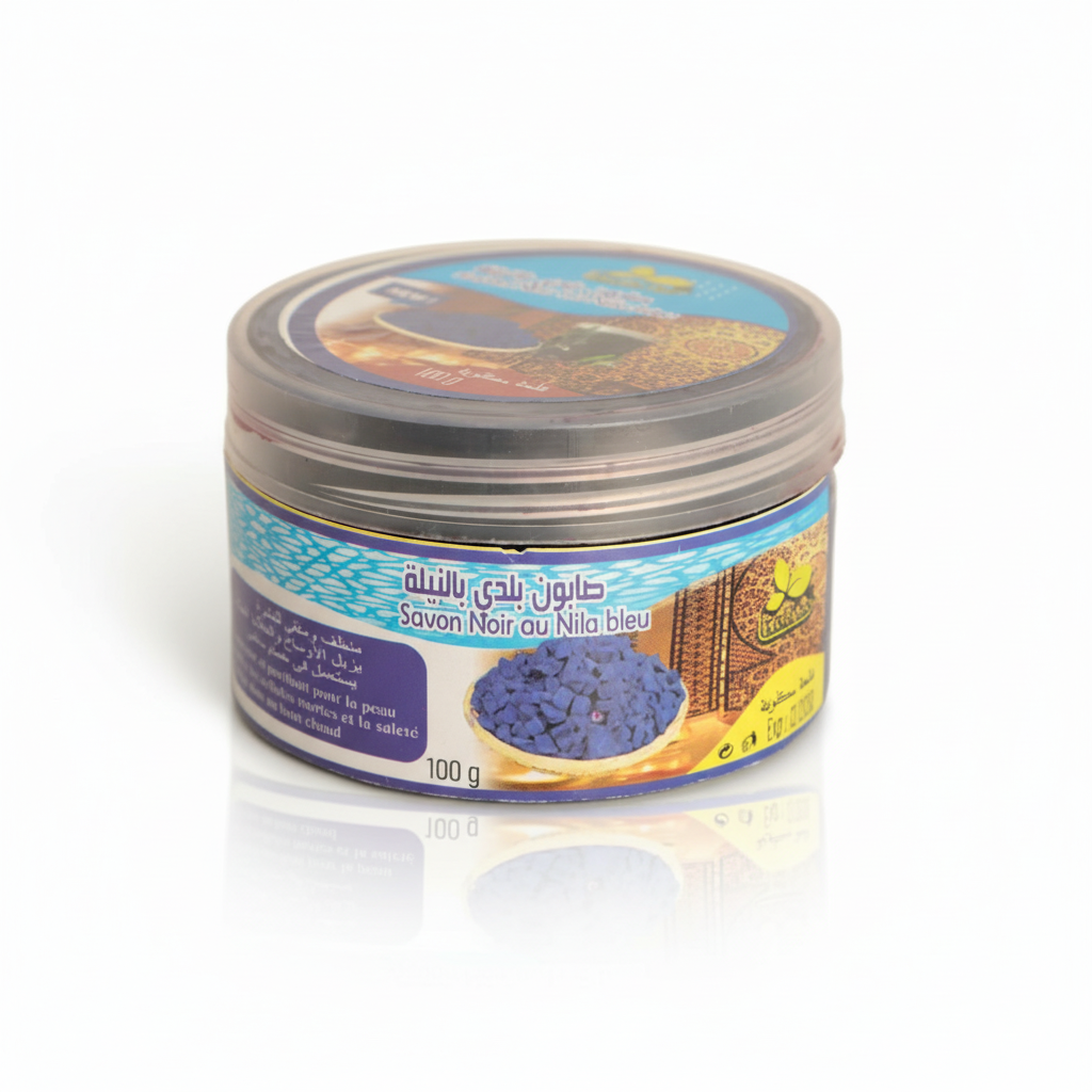Moroccan Black Soap with Blue Nila 